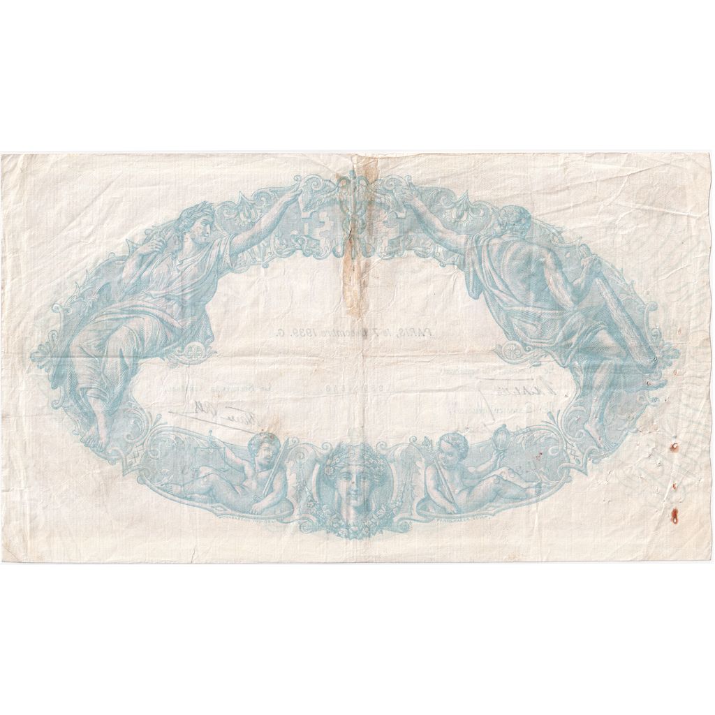 Francia, 500 Francs, Bleu et Rose, 1939-12-07, U.3838, MB+