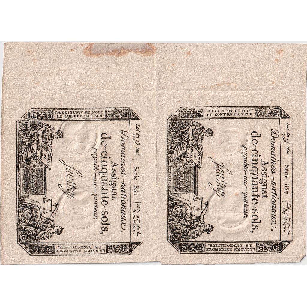 France, 50 Sols, 23.5.1793, UNC(63)