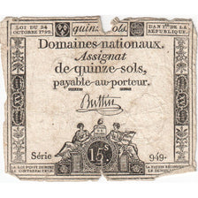 France, 15 Sols, L'an 1er de la République - (24 octobre 1792), Série 949., TB