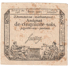 France, 50 Sols, 23.5.1793, SERIE 3221, EF(40-45)