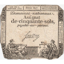 Francia, 50 Sols, 23.5.1793, SERIE 807, BB