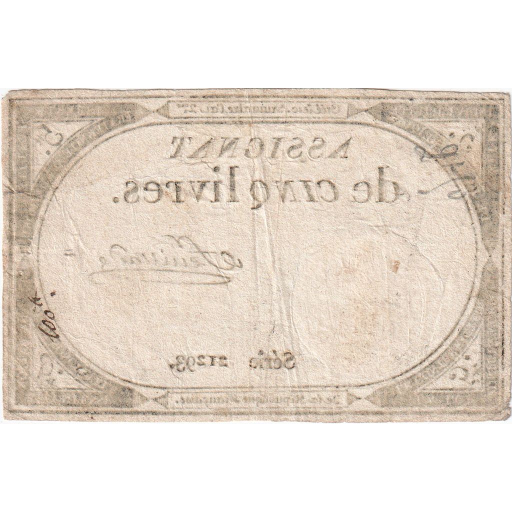 Frankreich, 5 Livres, 10 brumaire de l'an 2 - (31 octobre 1793), SERIE 21293, SS