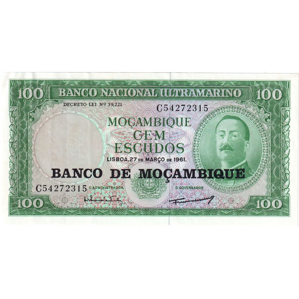 Mozambique, 100 Escudos, 1961-03-27, AU(55-58)