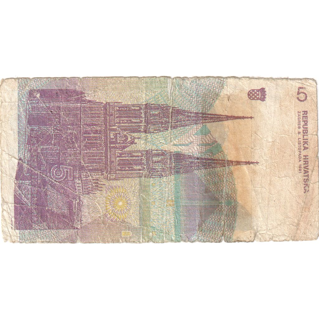 Kroatien, 5 Dinara, S