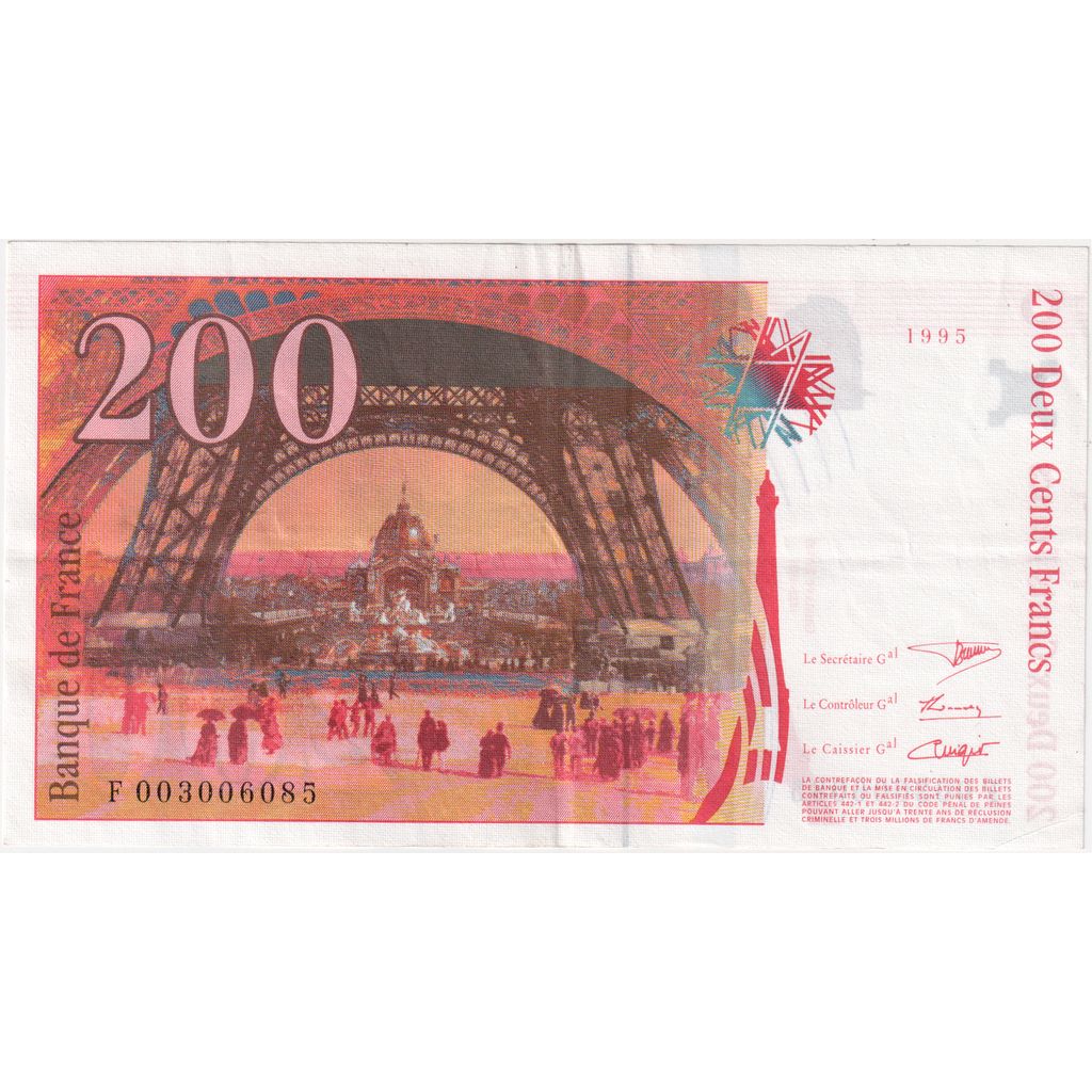 Frankreich, 200 Francs, Eiffel, F003006085, VZ