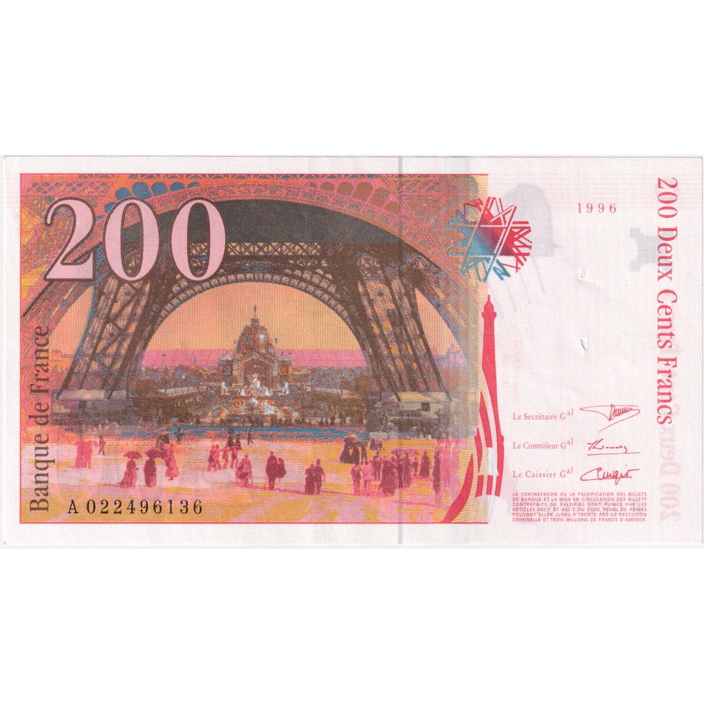 Frankreich, 200 Francs, Eiffel, A022496136, UNZ-