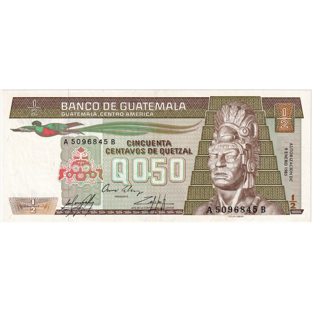Guatemala, 1/2 Quetzal, 1985-01-09, UNC(65-70)