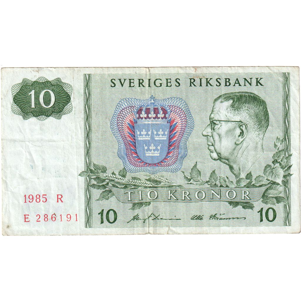 Suède, 10 Kronor, 1984, TTB