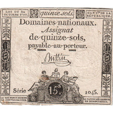 France, 15 Sols, 1792-10-24, SERIE 1045, TB+