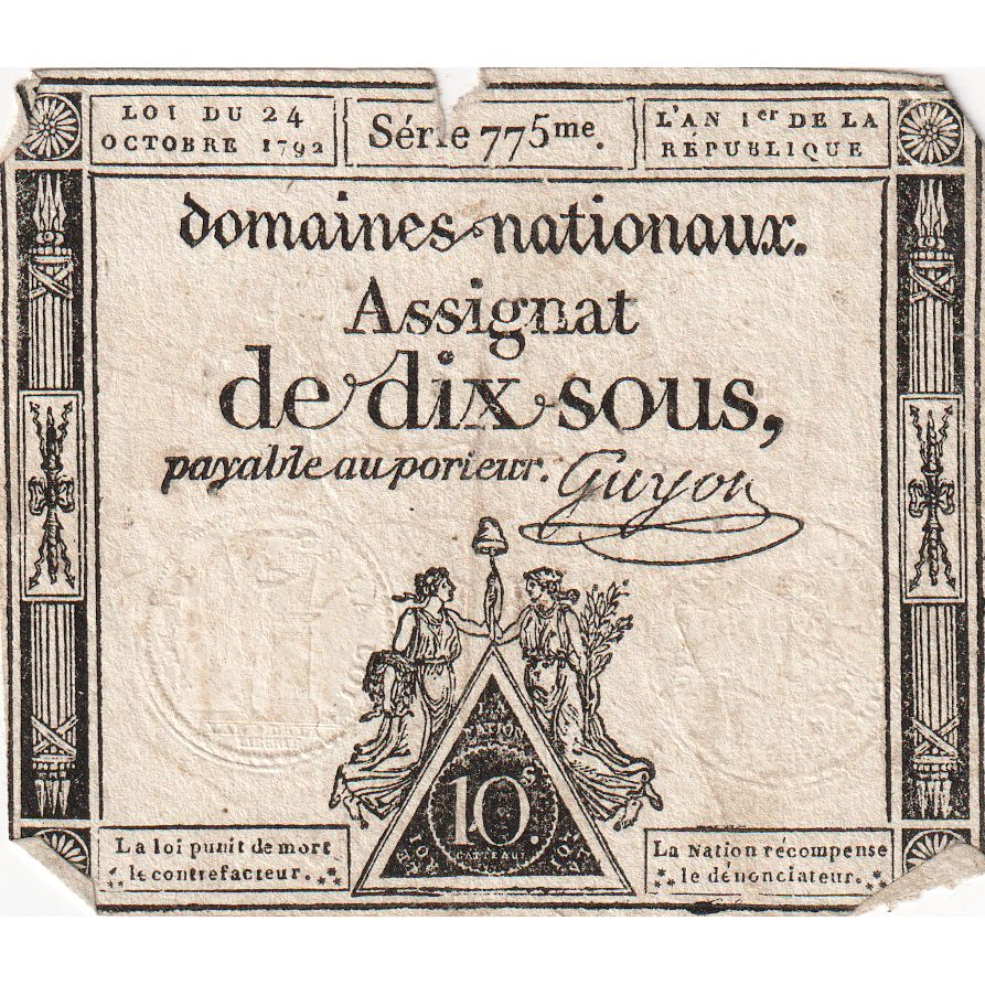 France, 10 Sous, L'an 2ème de la République - (23 mai 1793), SERIE 775