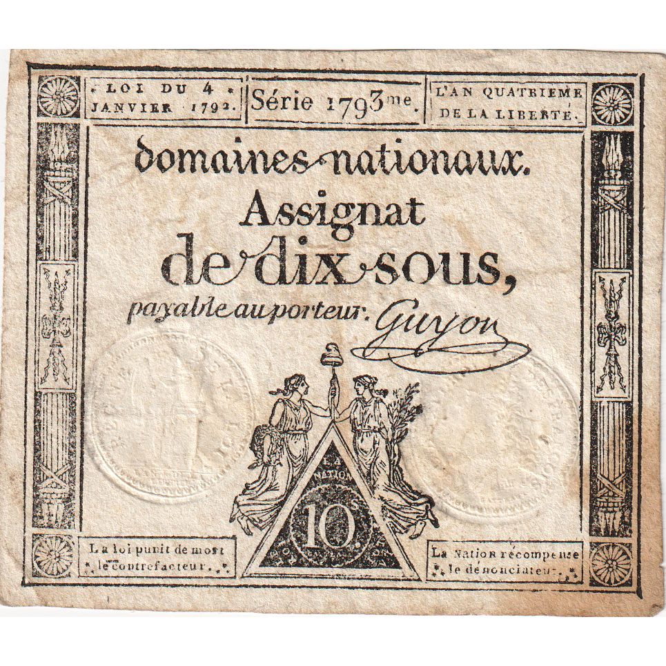 France, 10 Sous, L'an 2ème de la République - (23 mai 1793), SERIE 1793