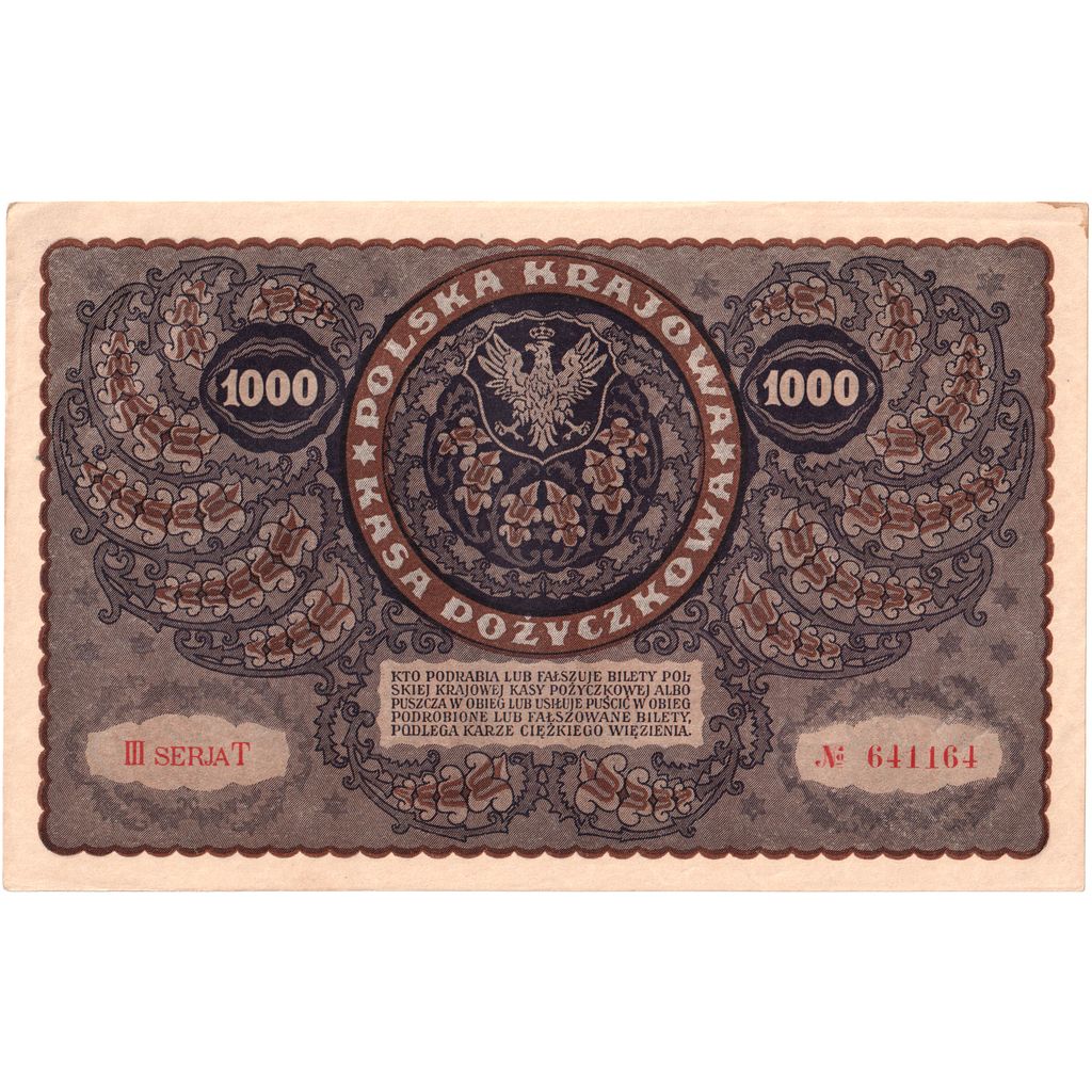 Poland, 1000 Marek, 1919-08-23, AU(55-58)