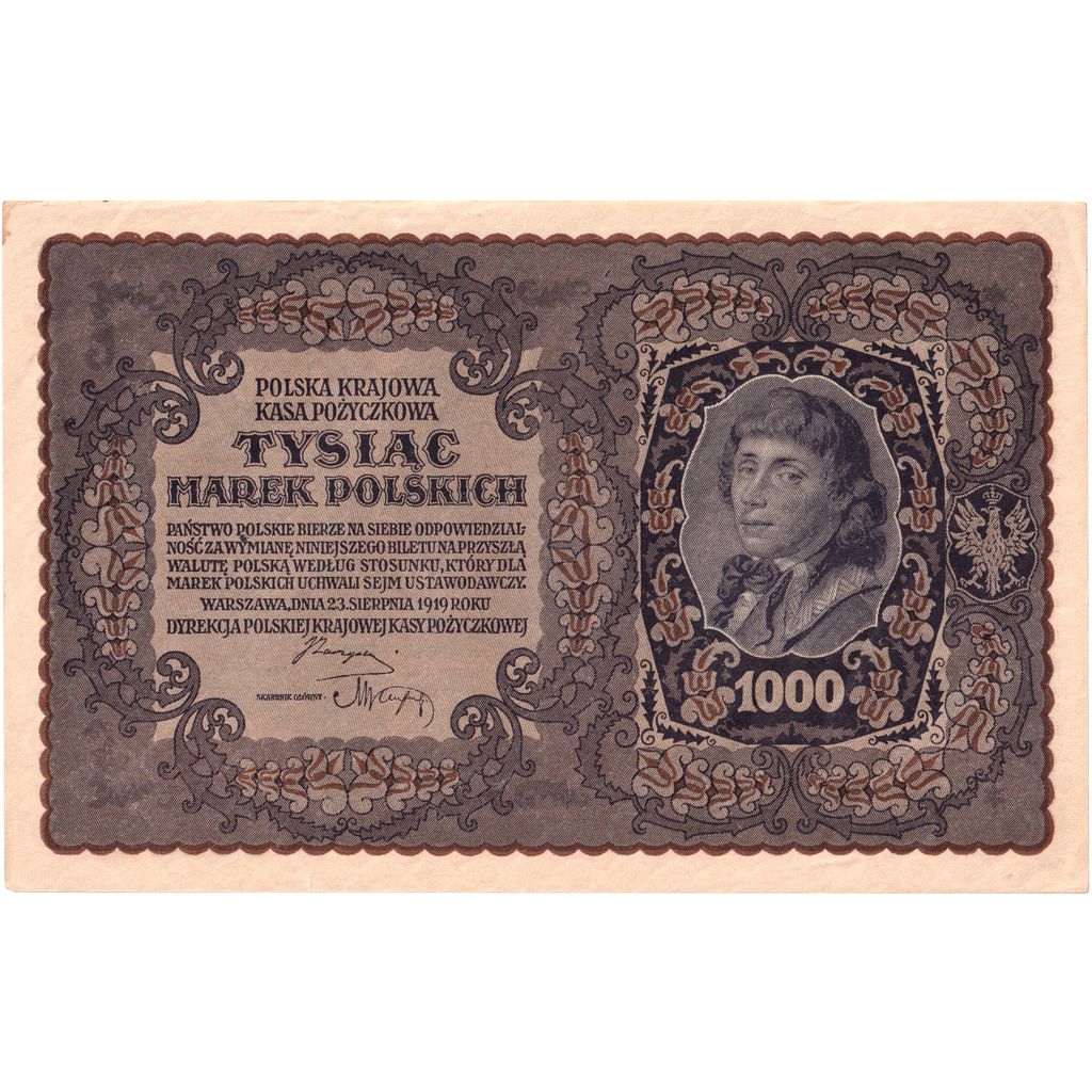 Poland, 1000 Marek, 1919-08-23, AU(55-58)
