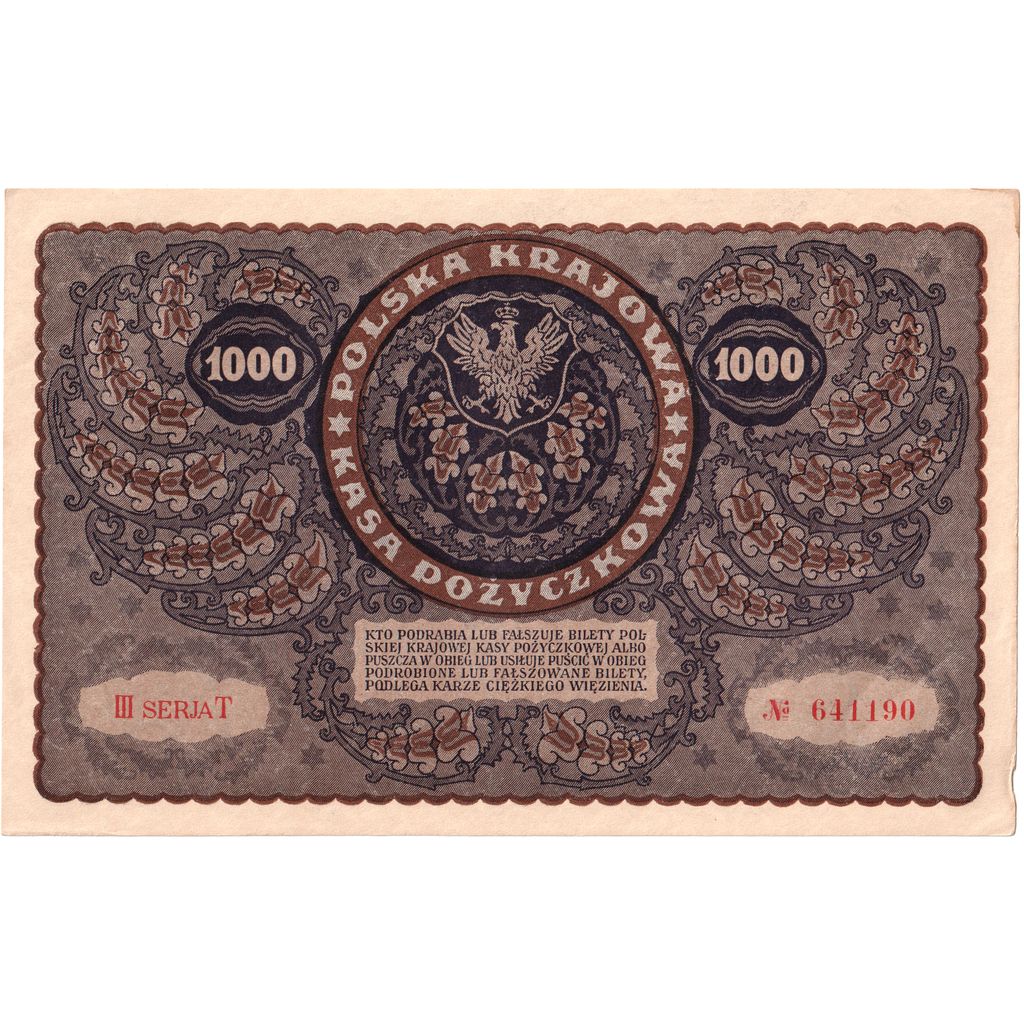 Poland, 1000 Marek, 1919-08-23, AU(55-58)