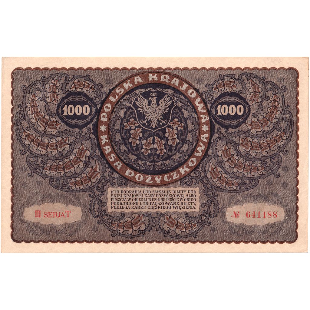 Polonia, 1000 Marek, 1919-08-23, EBC