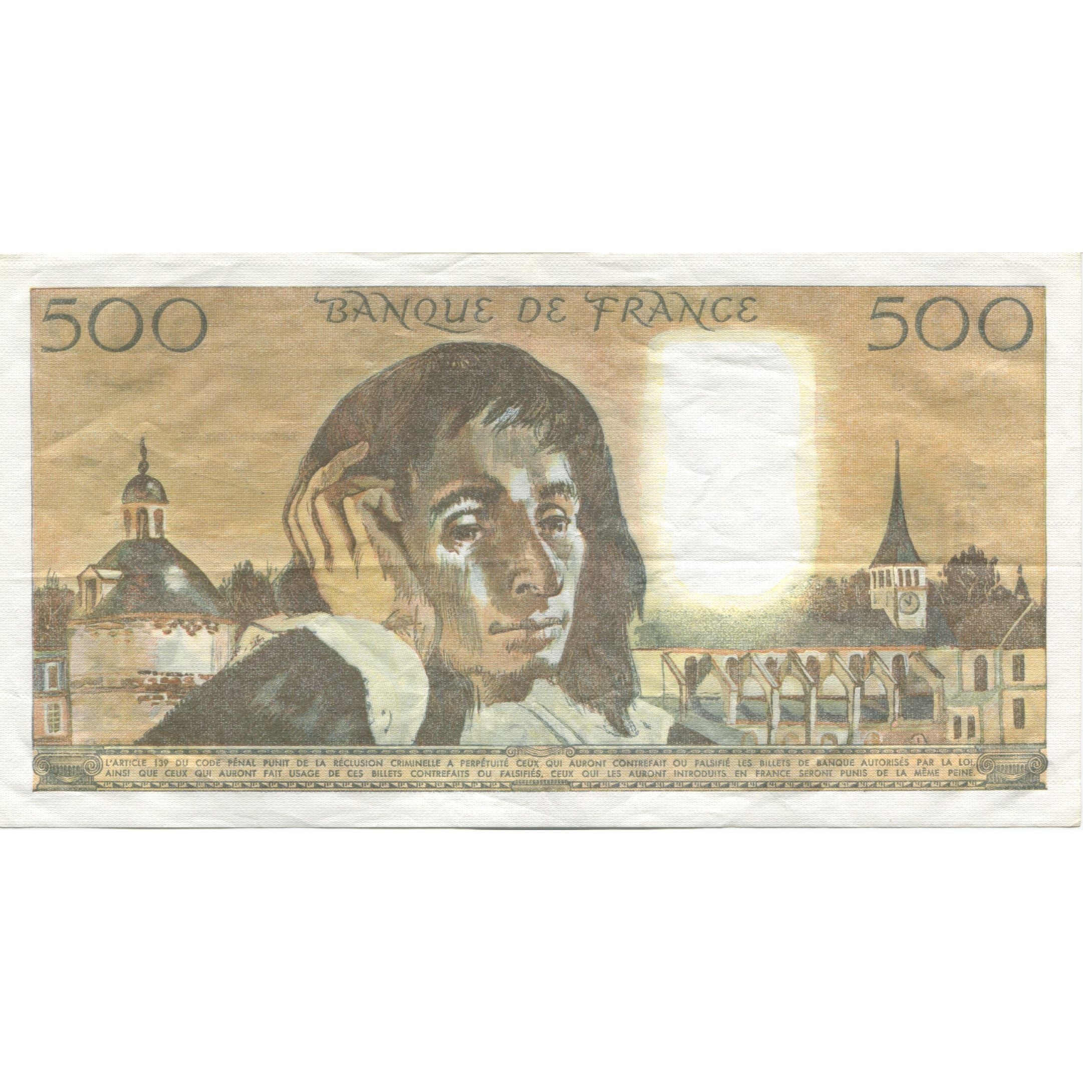 Francia, 500 Francs, Pascal, 1986, 1986-02-06, BB, Fayette:71.34, KM:156e