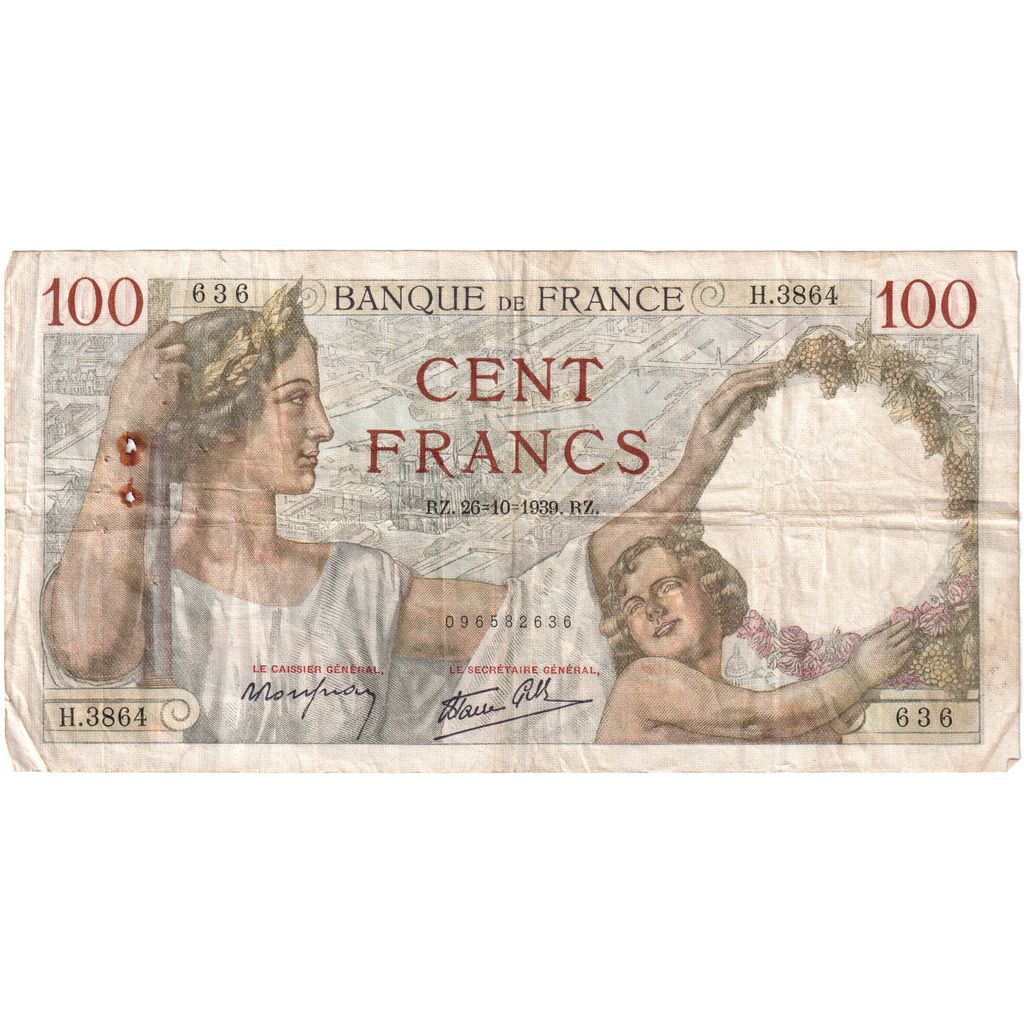 Francia, 100 Francs, Sully, 1939-10-26, H.3864, BC+