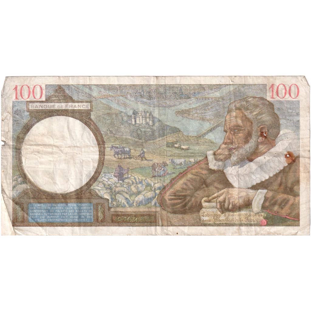 Francia, 100 Francs, Sully, 1940, 1940-08-01, MB+, Fayette:26.34, KM:94