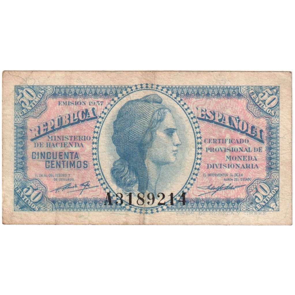 Spagna, 50 Centimos, 1937, BB