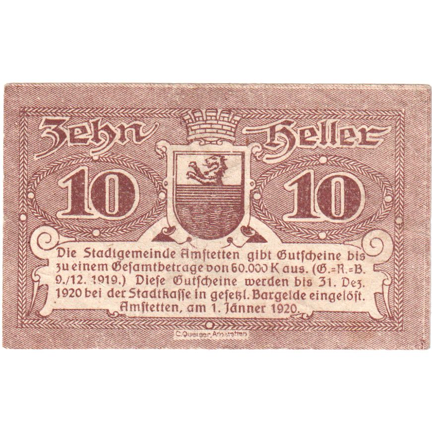 Austria, Waldburg, 10 Heller, 1920-01-01, UNC(63)