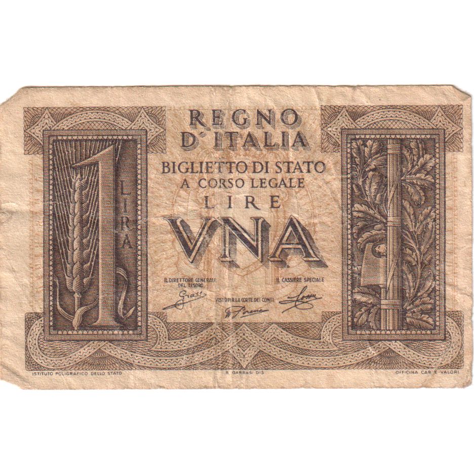 Italien, 1 Lira, 1939-11-14, S+