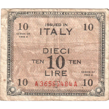 Banknote, Italy, 10 Lire, 1943, Undated (1943), KM:M19b, VF(20-25)