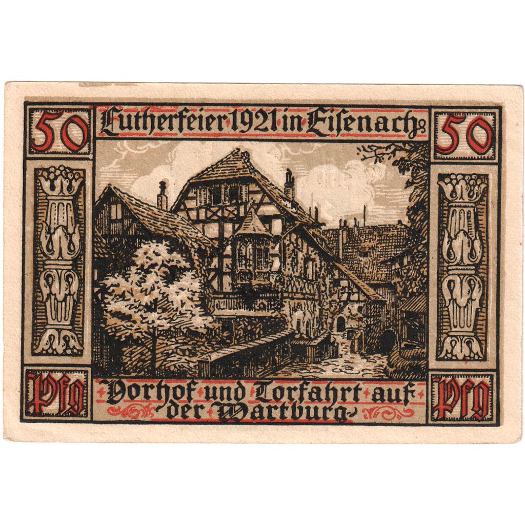 Allemagne, Eisenach, 50 Pfennig, 1921-05-31, SPL