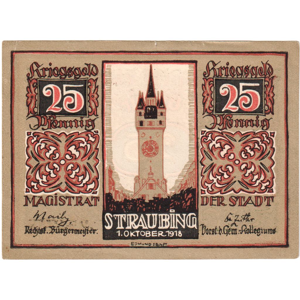 Duitsland, Straubinger, 25 Pfennig, 1918-10-01, SPL