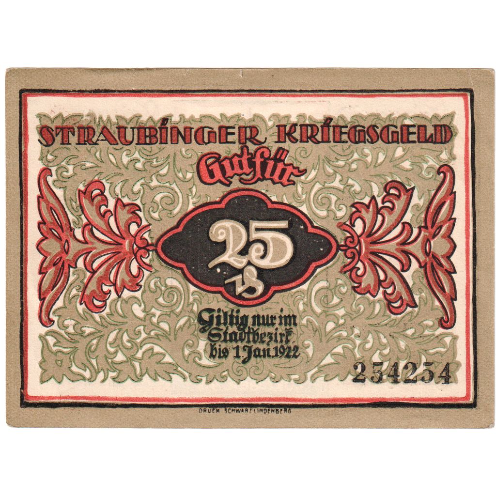 Duitsland, Straubinger, 25 Pfennig, 1918-10-01, SPL