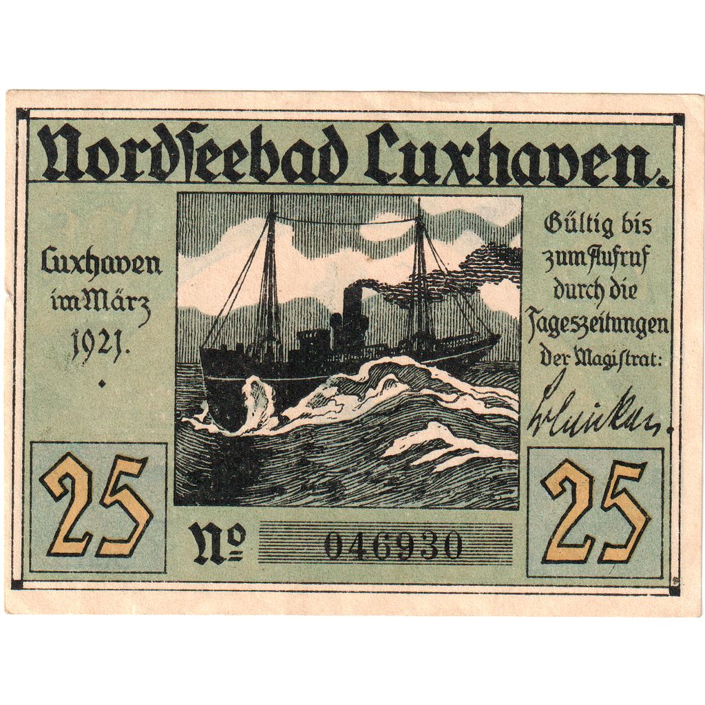 Duitsland, Cuxhaven Stadt, 25 Pfennig, SUP
