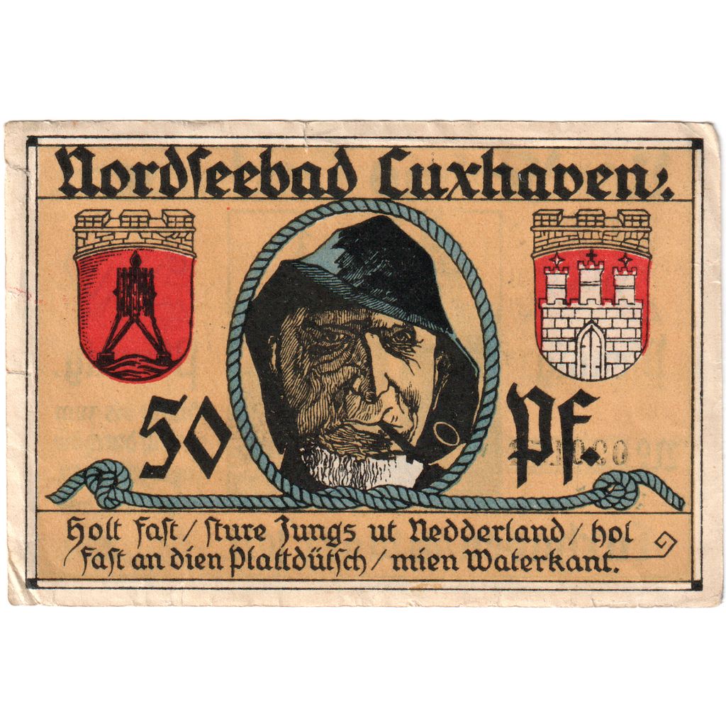 Billet, Allemagne, Cuxhaven Stadt, 50 Pfennig, personnage, 1921, SUP, Mehl:249.2