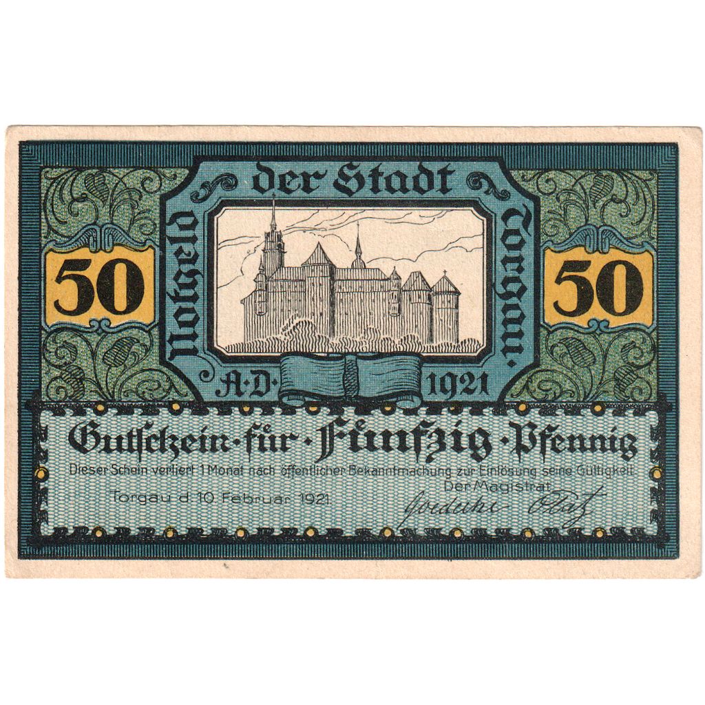 Allemagne, Torgau, 50 Pfennig, 1921-02-10, SPL