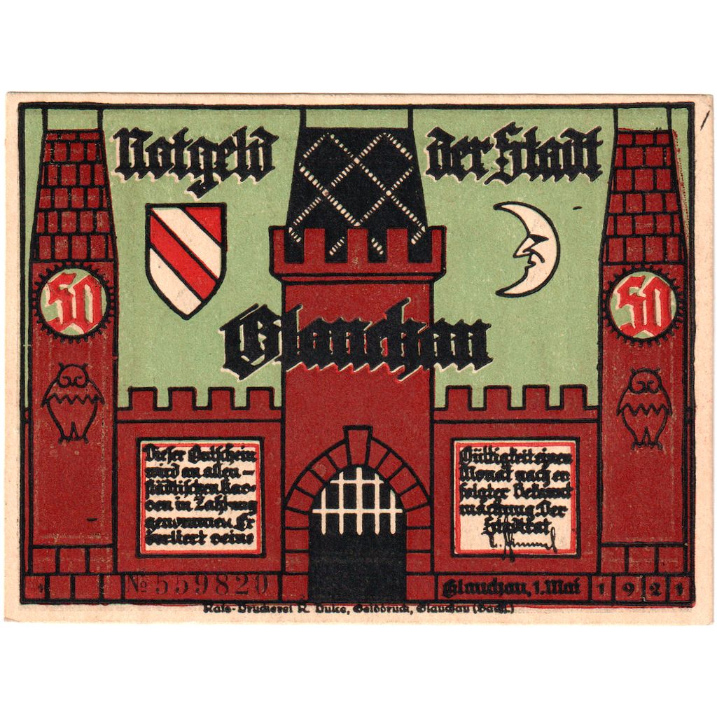 Allemagne, Glauchau, 50 Pfennig, 1921-05-01, SPL