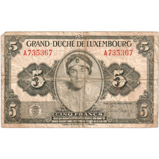 Luxembourg, 5 Francs, VF(20-25)