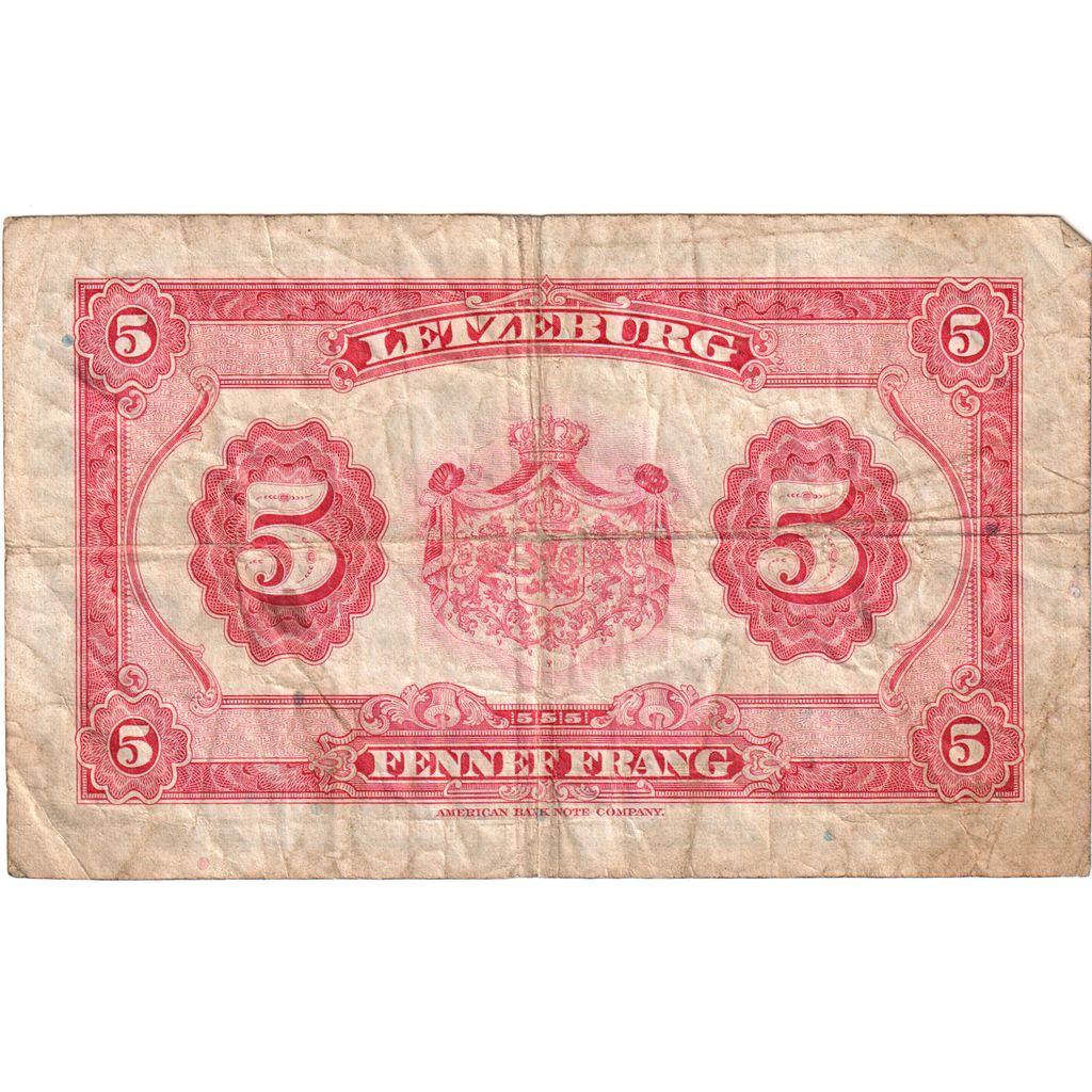 Luxembourg, 5 Francs, VF(20-25)