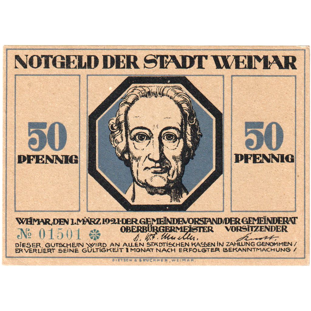 Allemagne, Weimar, 50 Pfennig, 1921-03-01, TTB