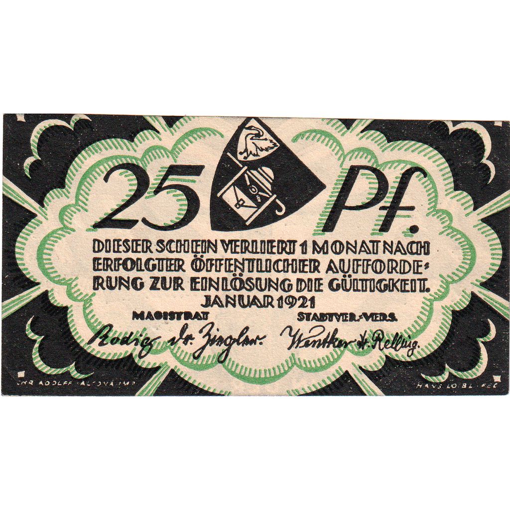 Allemagne, Wandsbek, 25 Pfennig, 1921-01, SPL