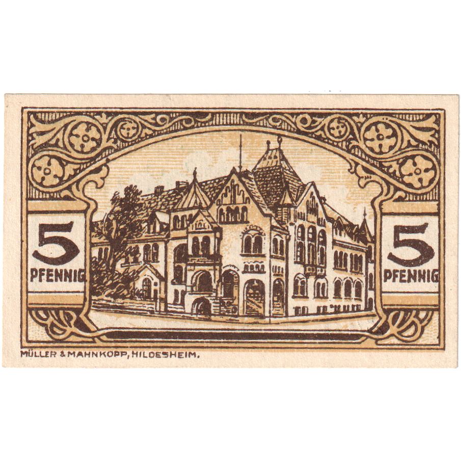 Niemcy, Wunstorf Stadt, 5 Pfennig, 1922-04-01, UNC(63)
