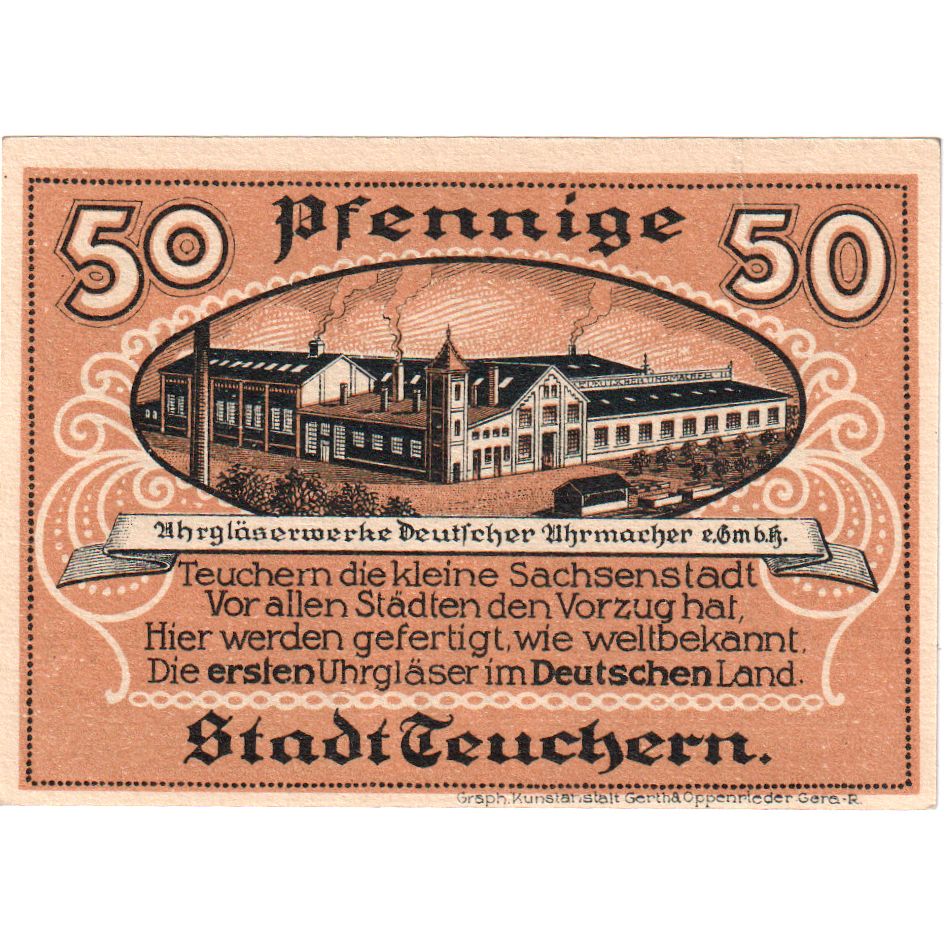 Niemcy, Teuchern, 50 Pfennig, UNC(63)