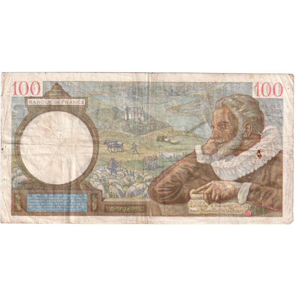 Francia, 100 Francs, Sully, 1941-02-06, K.18810, BC+