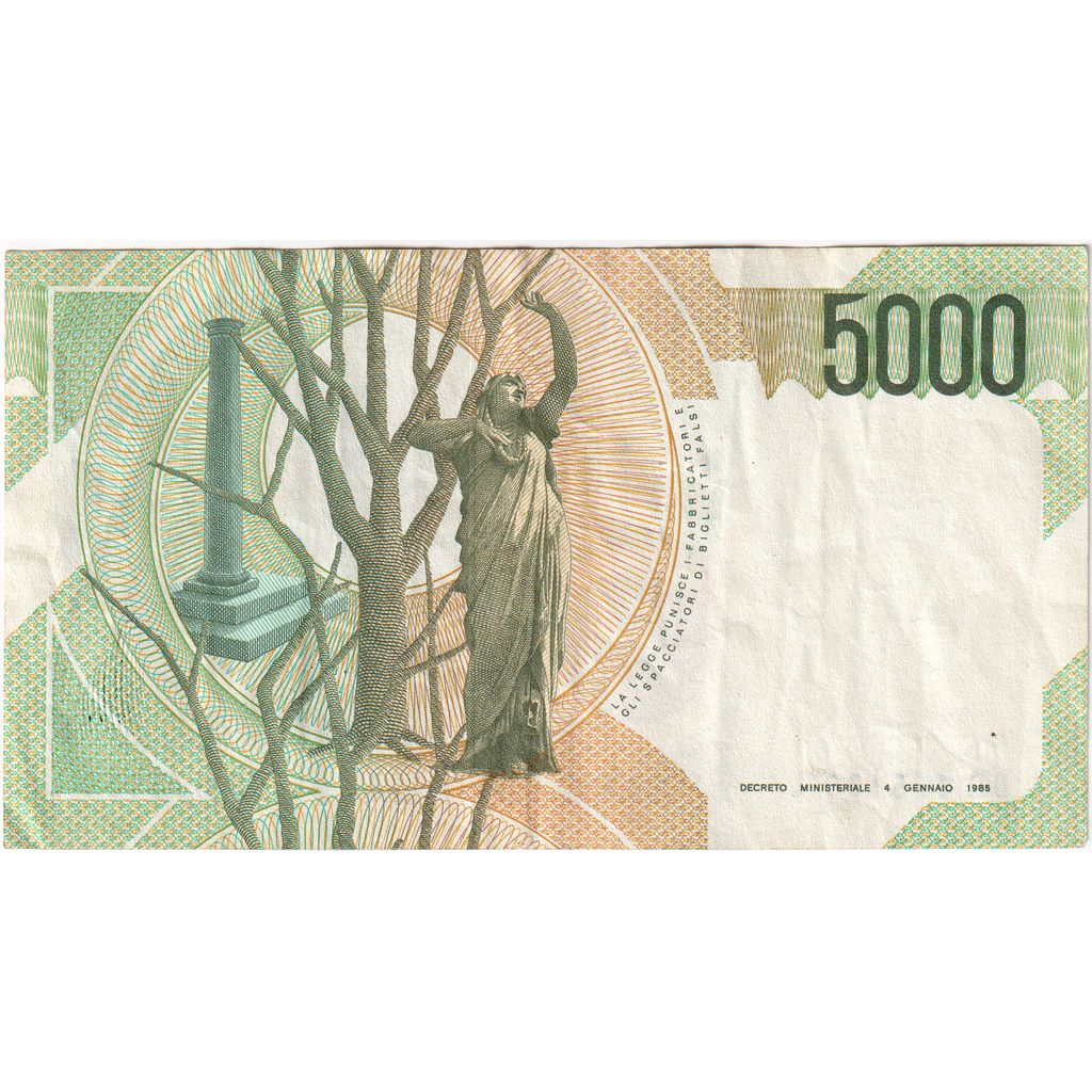 Italie, 5000 Lire, 1985-01-04, TTB
