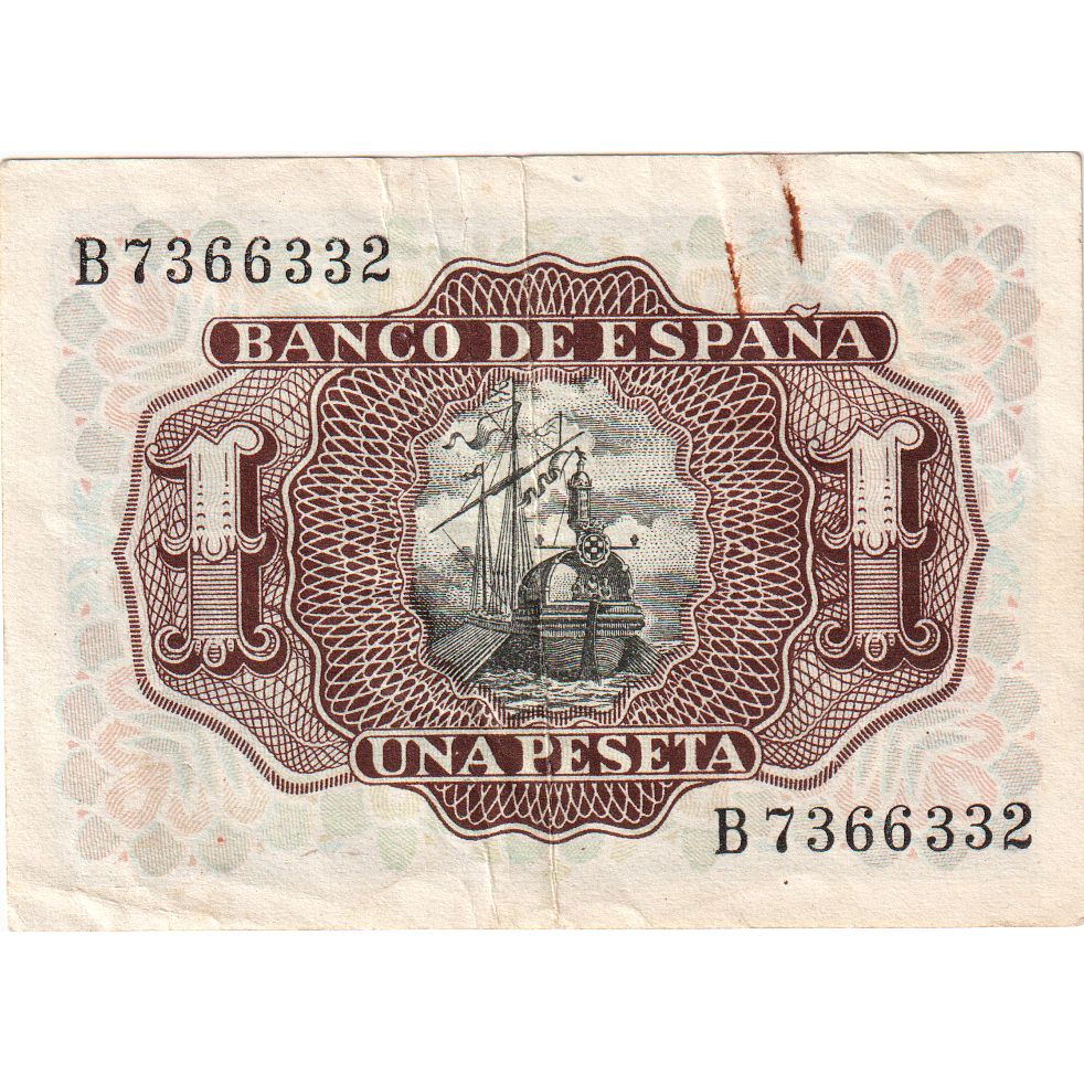 Spagna, 1 Peseta, 1953-07-22, SPL-