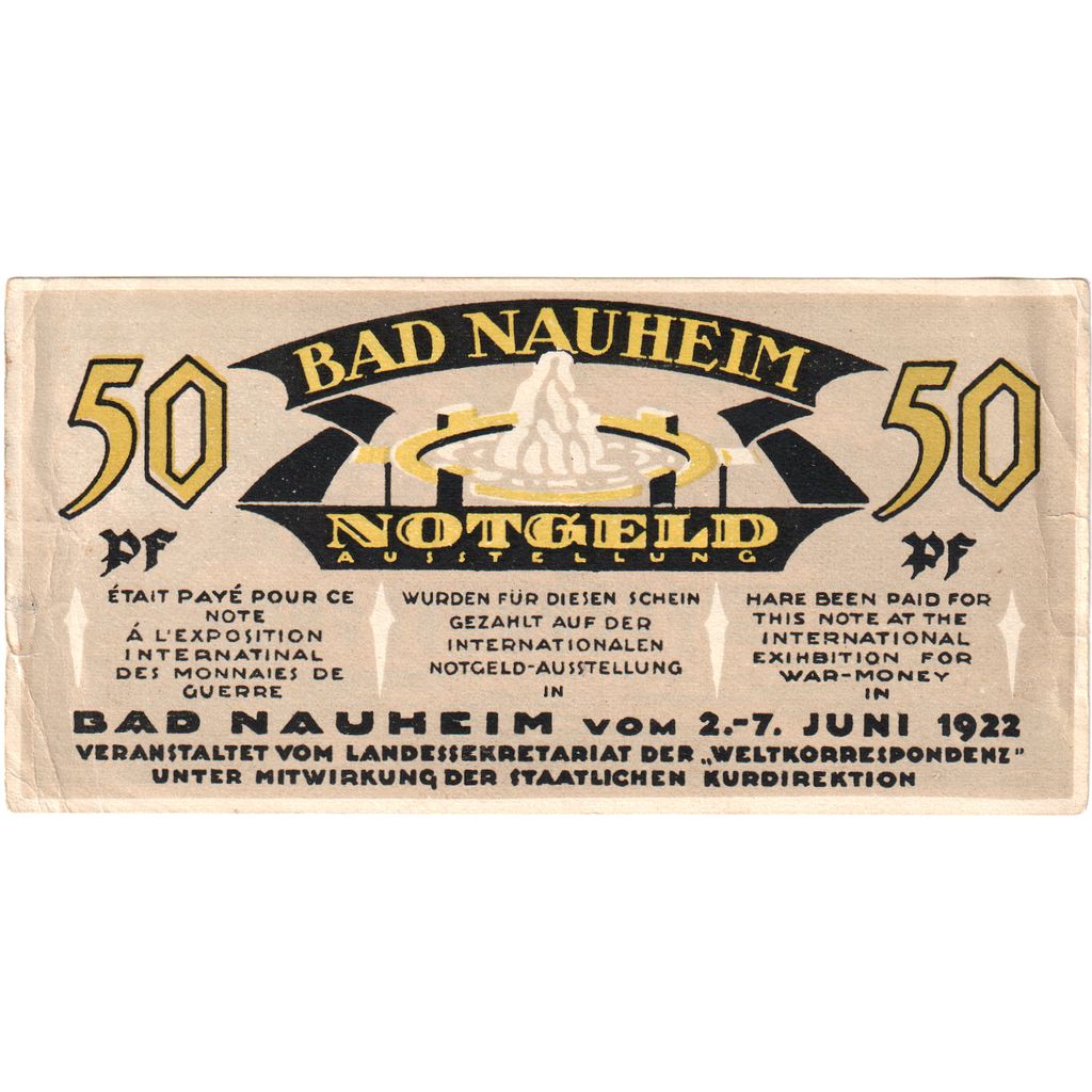 Duitsland, Nauheim Bad Stadt, 50 Pfennig, TTB