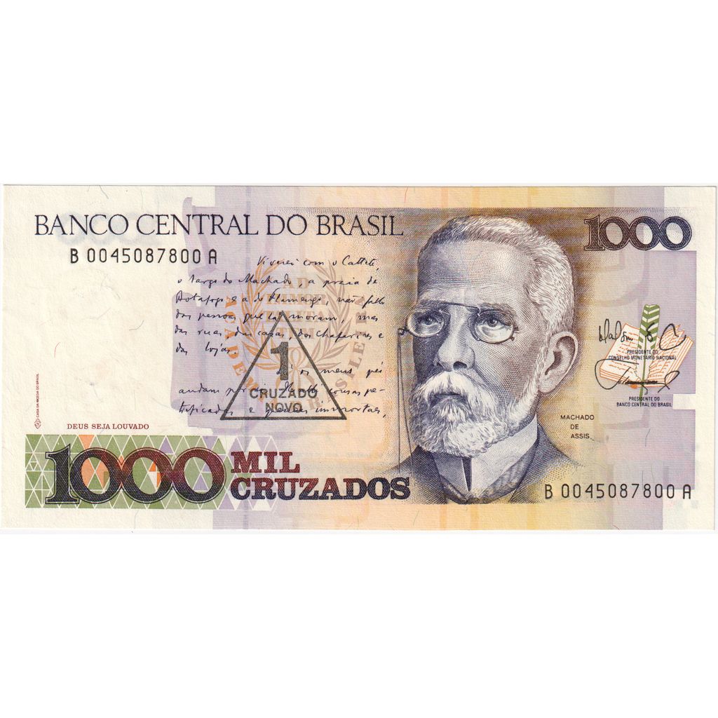Brasile, 1 Cruzado Novo on 1000 Cruzados, SPL