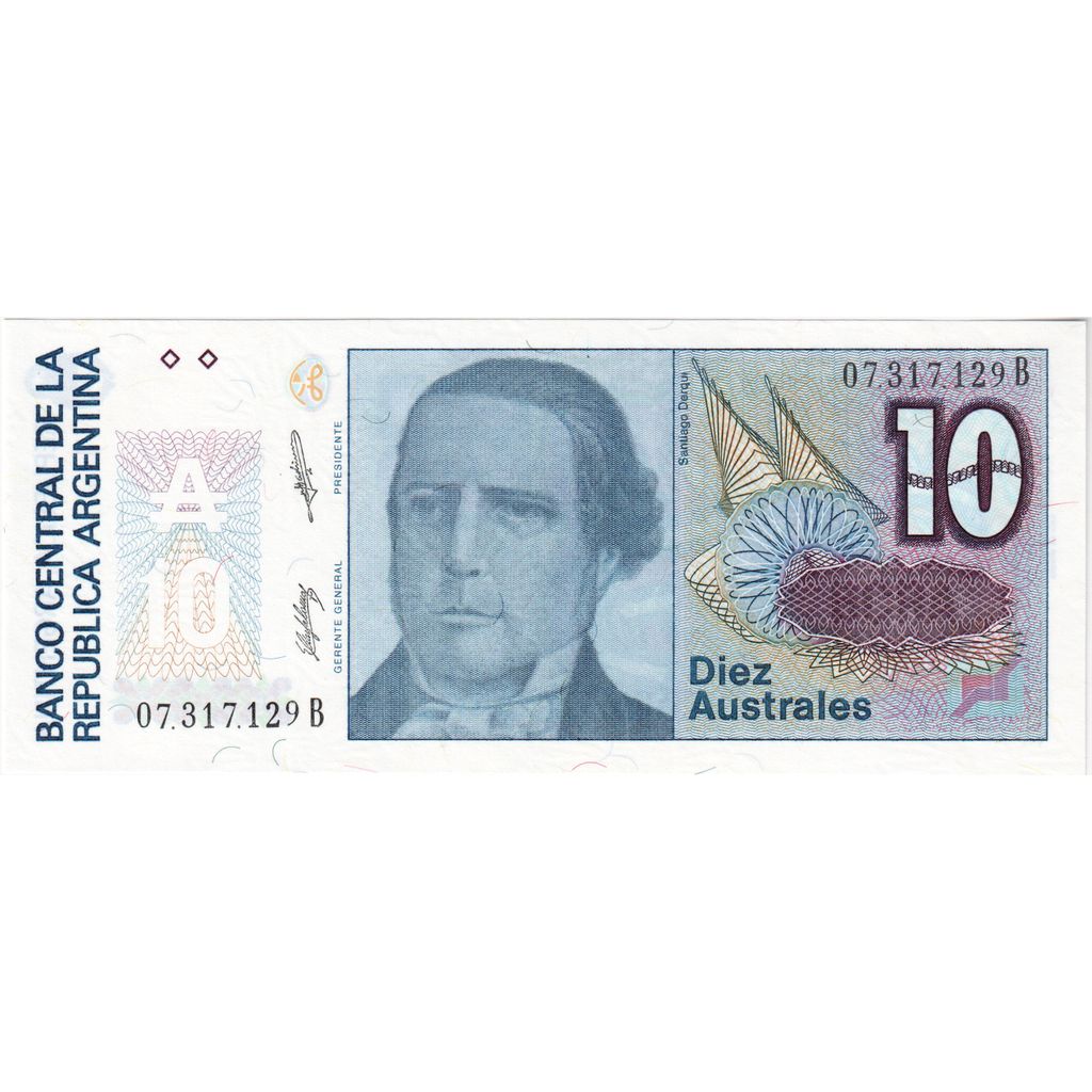 Argentinien, 10 Australes, UNZ