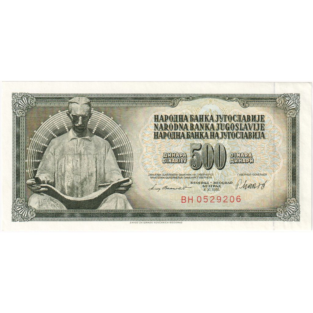 Jugoslawien, 500 Dinara, 1981-11-04, UNZ