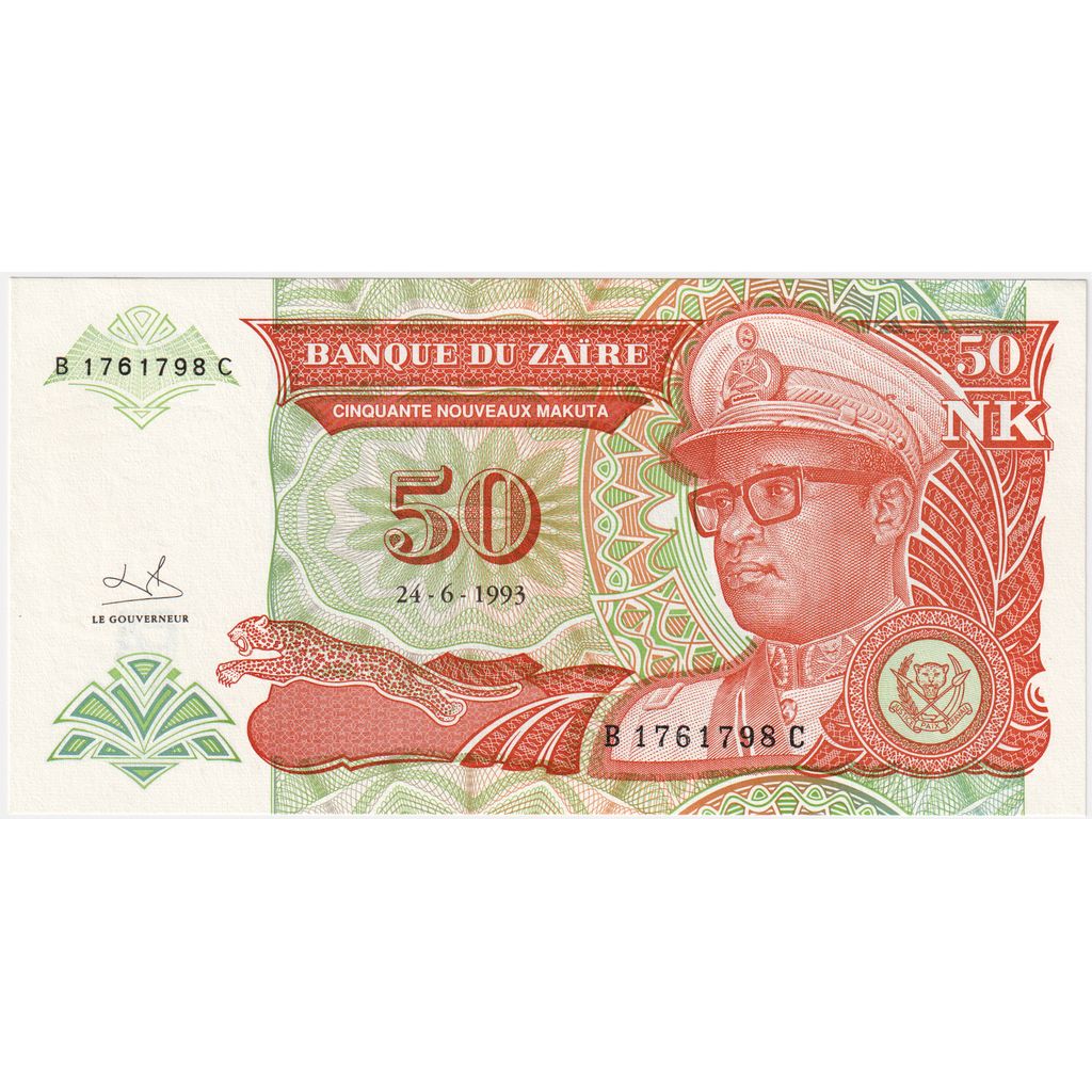 Zaire, 50 Nouveaux Makuta, UNC(65-70)