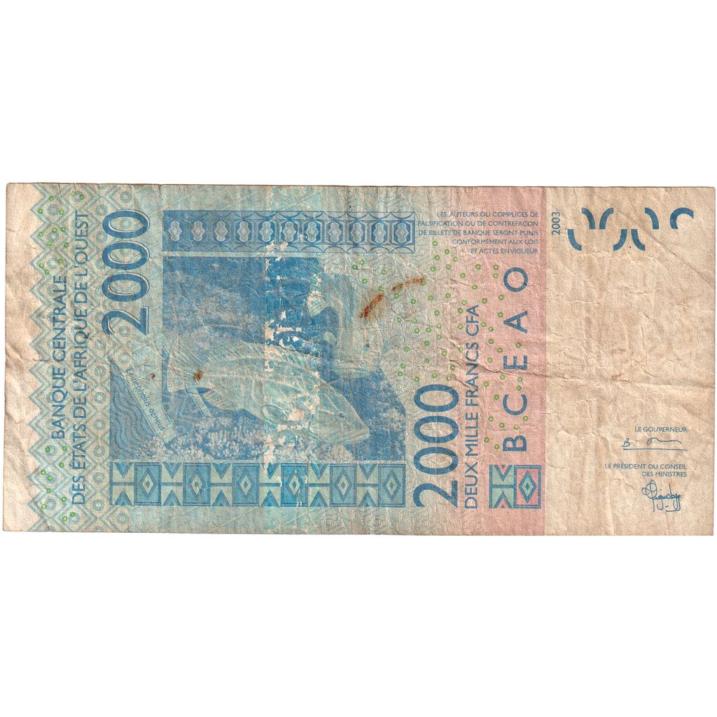 West African States, 2000 Francs, S+