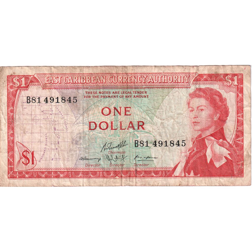 East Caribbean States, 1 Dollar, VF(30-35)