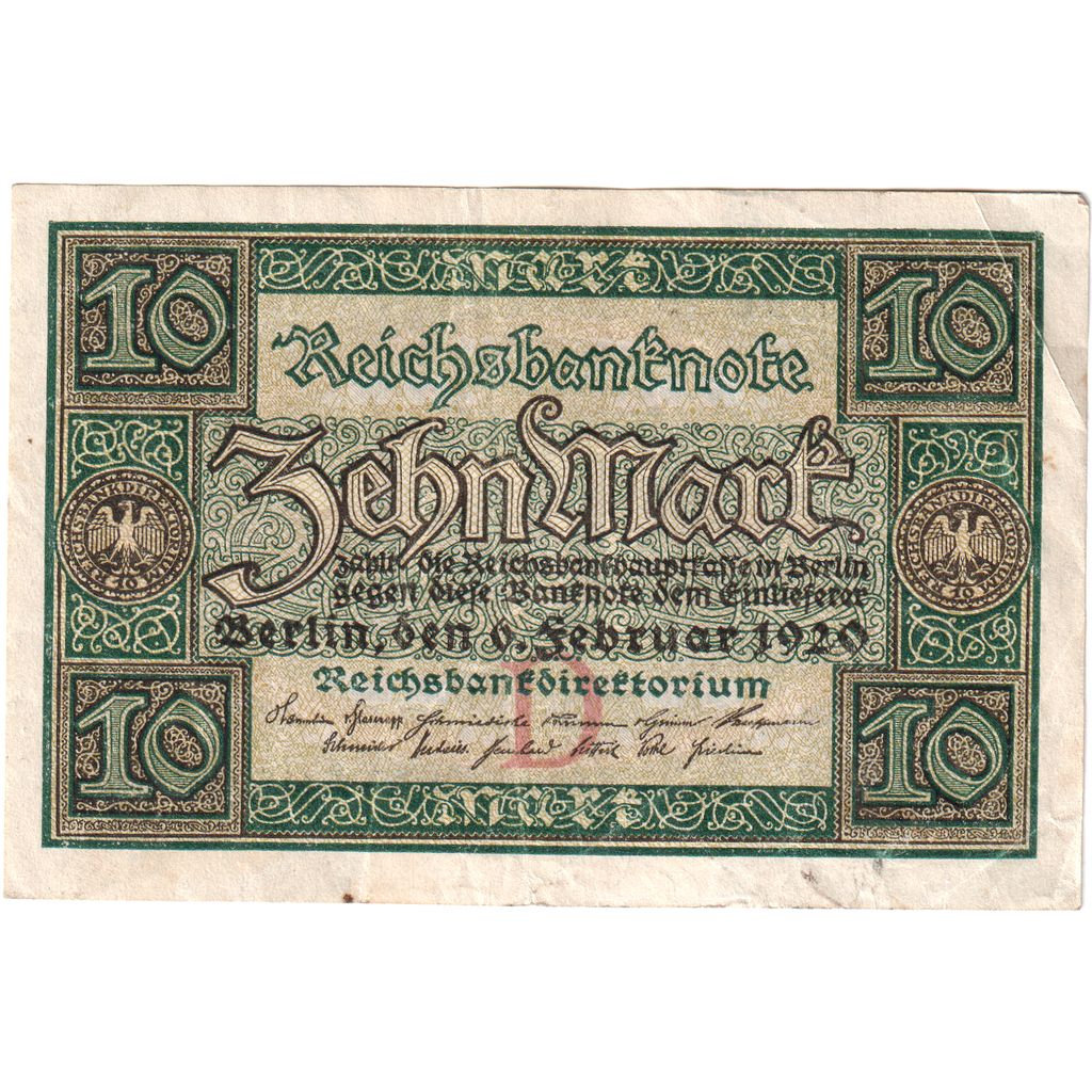 Deutschland, 10 Mark, 1920-02-06, SS